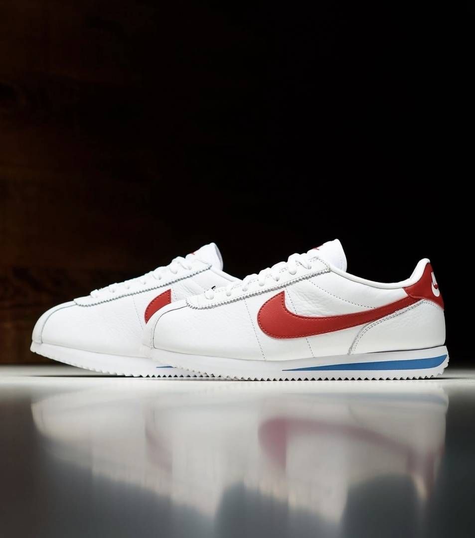 NIKKE CORTEZ LEATHER FOREST GUMP WHITE RED