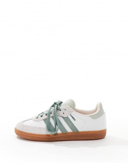 Adida.s Samba Silver Green Suede Fix