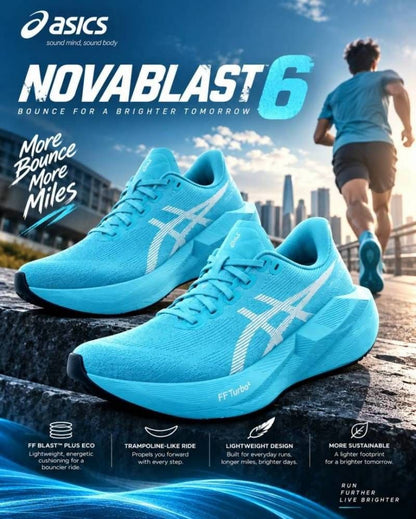 Asiccs Novablast 6 Energy Aqua White Fix