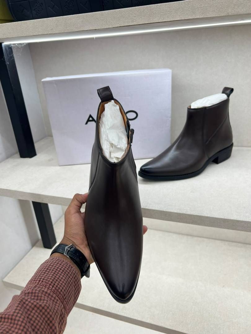 Auldo chelsea zip boots brown