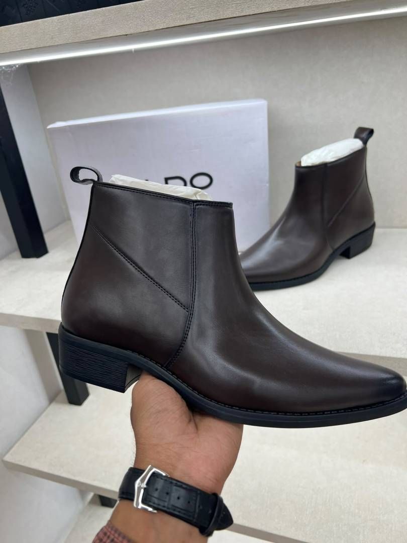 Auldo chelsea zip boots brown