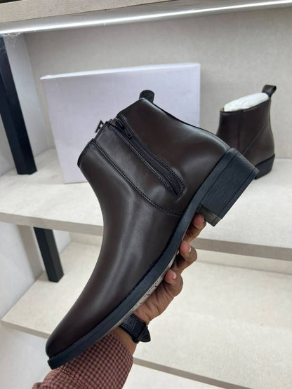 Auldo chelsea zip boots brown