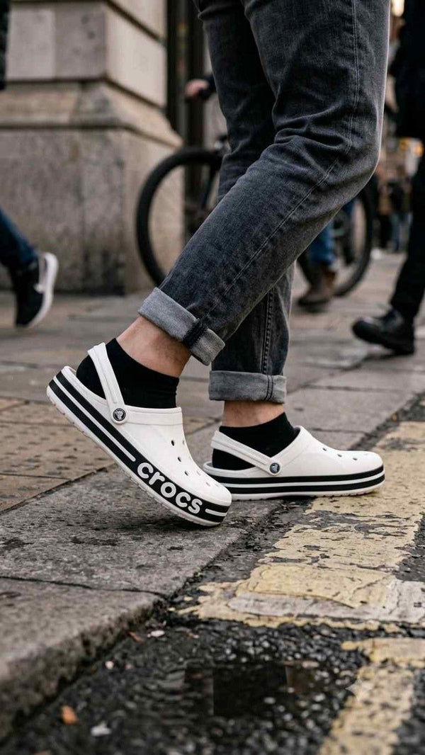 CROCCS BAYABAND WHITE BLACK FOR MEN