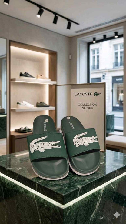 LACOSTTE EMBOSSED GREEN FLIP FLOP Sale