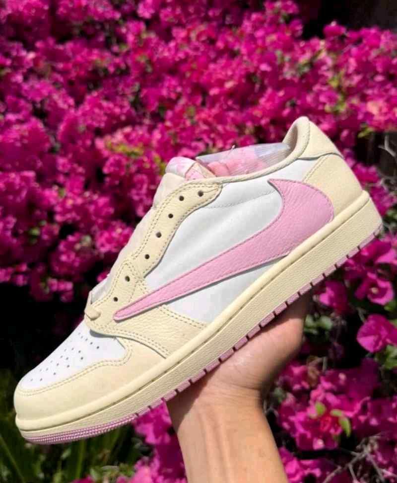 Nikke Travis Scott X Air Jordan 1 Low OG Shy Pink Semi Ua