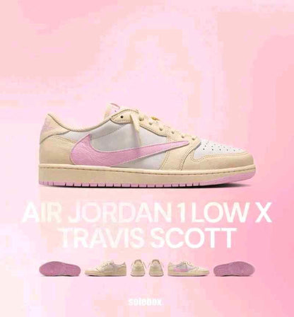 Nikke Travis Scott X Air Jordan 1 Low OG Shy Pink Semi Ua
