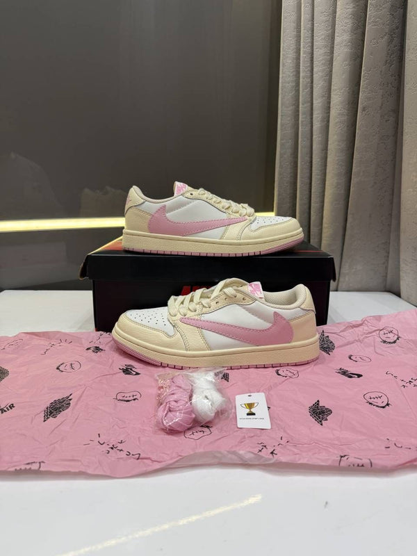 Nikke Travis Scott X Air Jordan 1 Low OG Shy Pink Semi Ua Fix