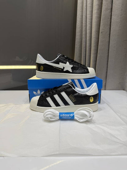 ADIIDAS X A BATHING SUPERSTAR VINTAGE BLACK WHITE FIX