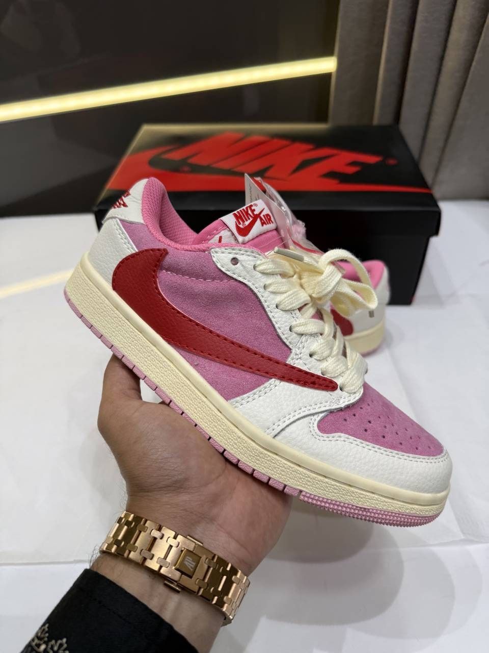 Nikke Air Jordan Retro 1 Travis Scott Tropical Pink Fix – Stuff Factory