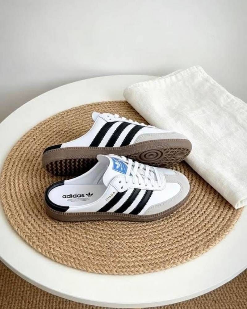 Adidaas Samba Mule White Black For Mens