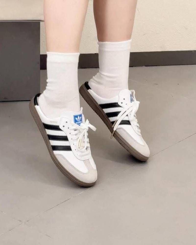 Adidaas Samba Mule White Black For Mens