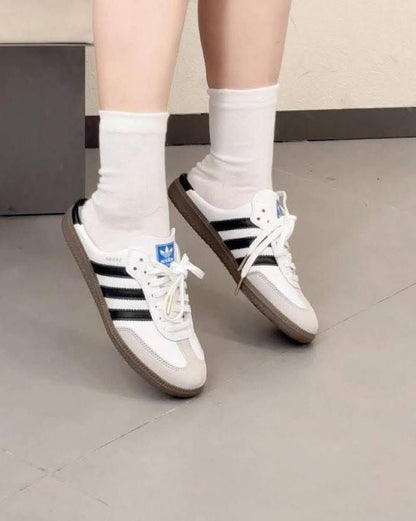 Adidaas Samba Mule White Black For Mens