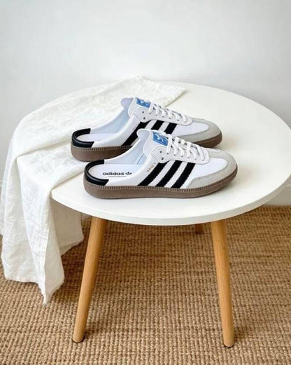 Adidaas Samba Mule White Black For Mens