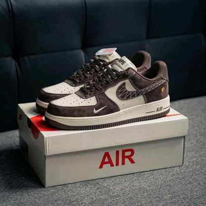 Bape x Nikee Airforce 1 Beige Brown 1st Leather