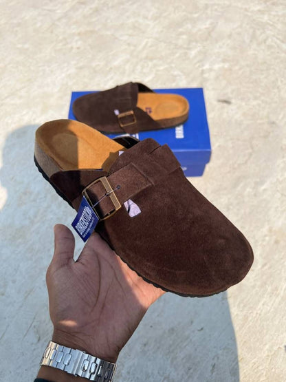 Birkenstock boston suede clogs
