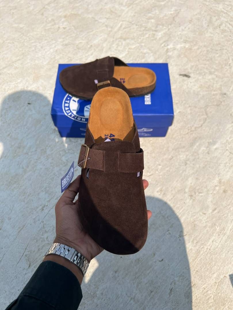 Birkenstock boston suede clogs