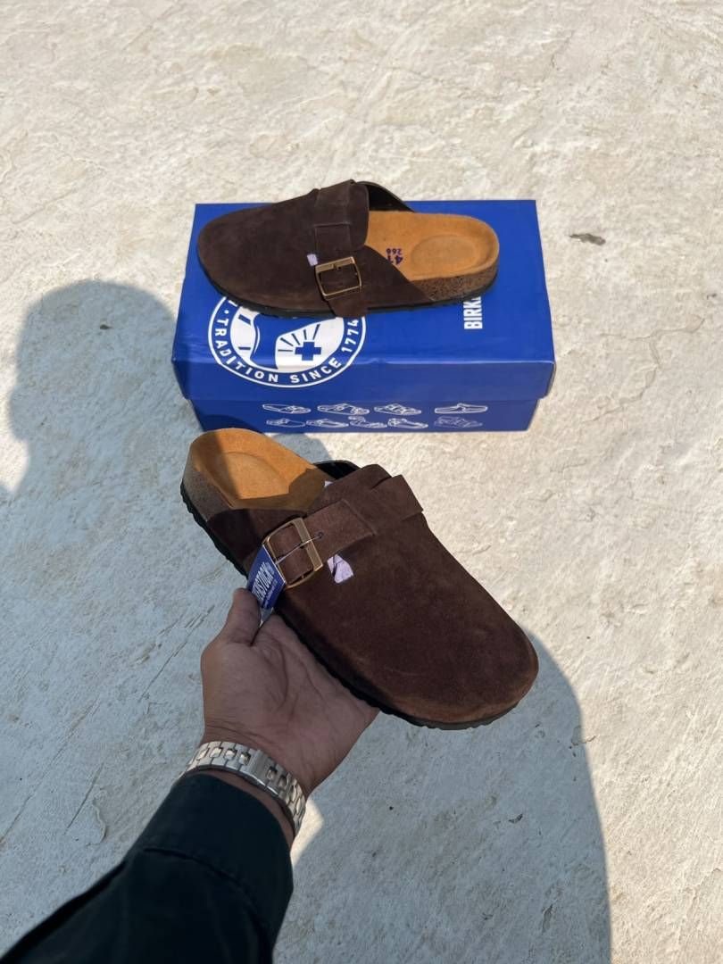 Birkenstock boston suede clogs