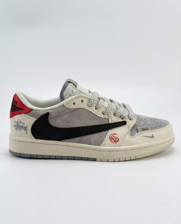 NIK.E AIR JORDAN 1 LOW TRAVIS SCOTT X STUSSY RED