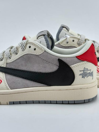 NIK.E AIR JORDAN 1 LOW TRAVIS SCOTT X STUSSY RED