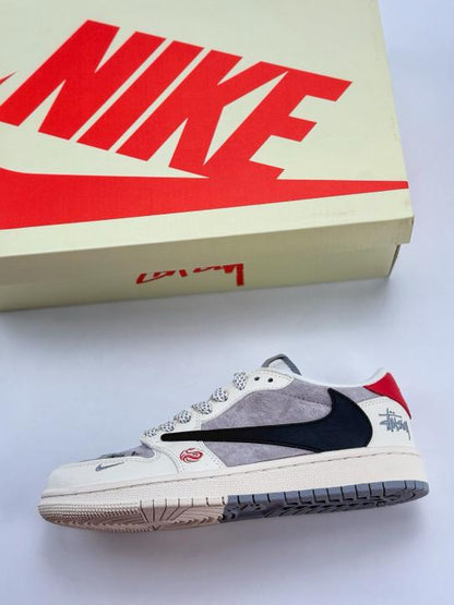 NIK.E AIR JORDAN 1 LOW TRAVIS SCOTT X STUSSY RED