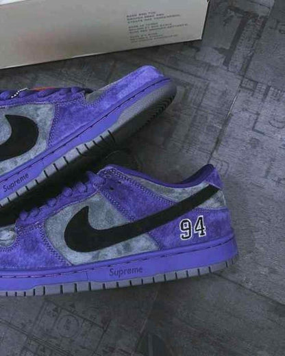 nikkee supreme 94 x sb dunk low ink iron grey