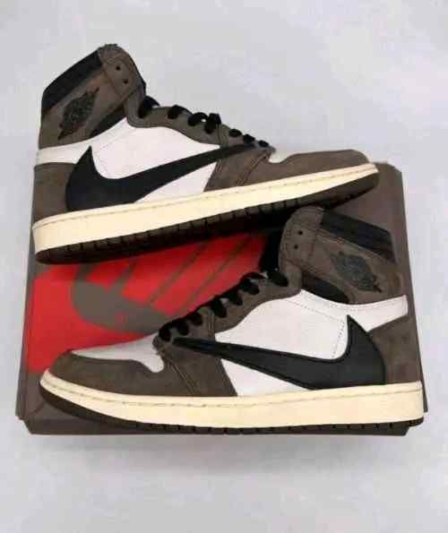 Nikkee Jordan Retro 1 High OG Travis Scott Mocha Semi UA
