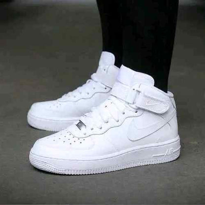 airforce long mid LEATHER WHITE