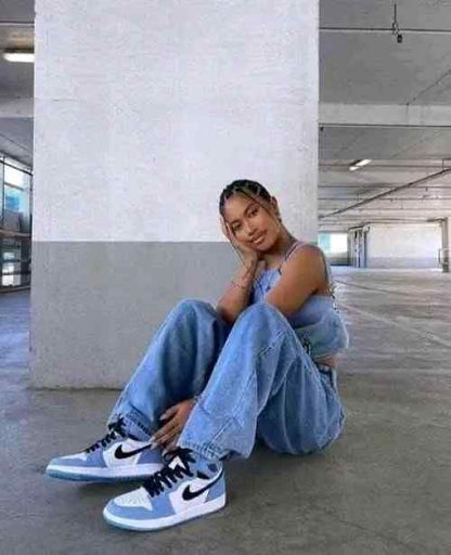 jordan retro 1 high UNIVERSITY BLUE LEATHER SHINE semi ua for her