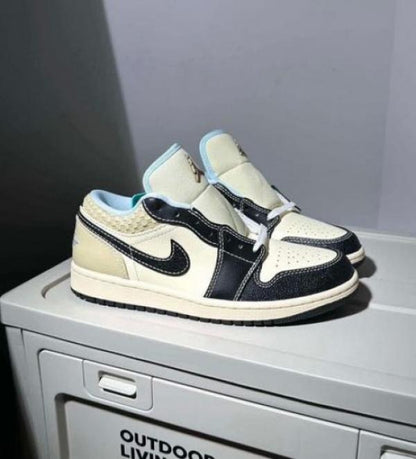 NIK_E AIR JORDAN 1 LOW COCONUT MILK BLACK MUSLIN FIX