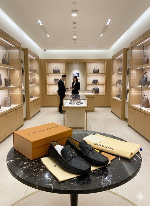 Louiss VUITTON leather premium loafer black