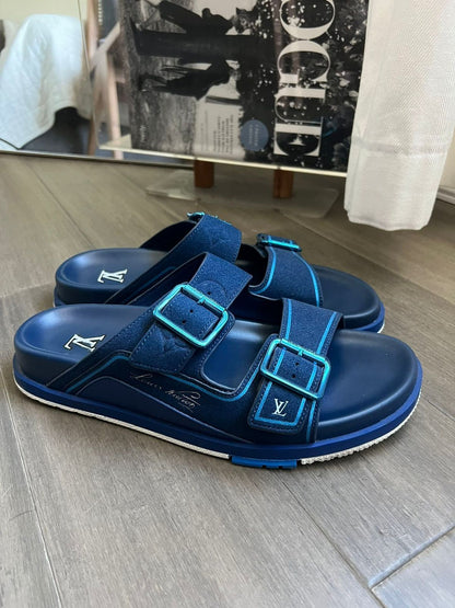 _louis_vuitton_LV NBA TRAINER BLUE PREMIUM SLIDE