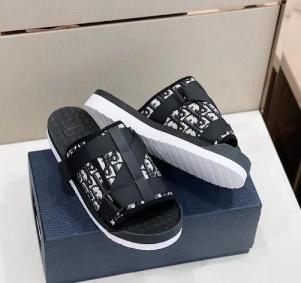 _Dior_Alpha Oblique Sandals Black White Premium