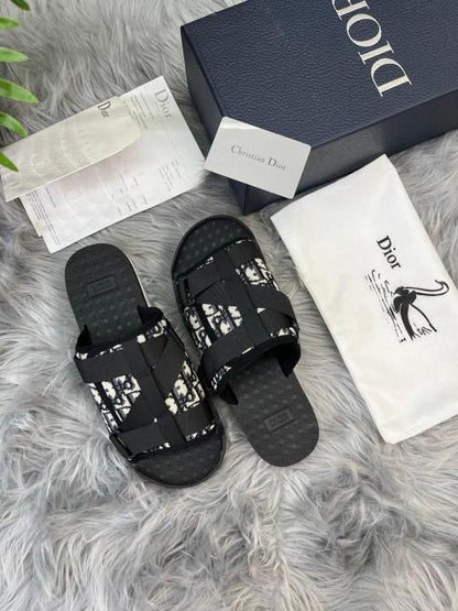 _Dior_Alpha Oblique Sandals Black White Premium