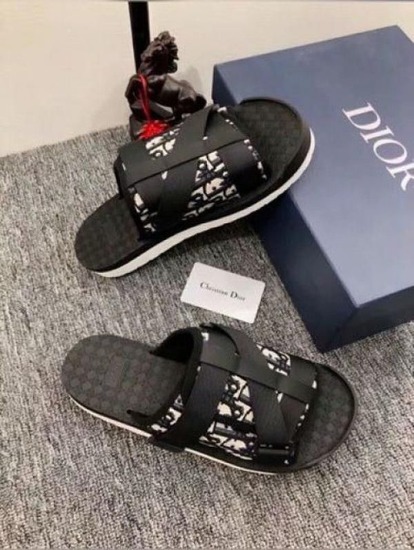 _Dior_Alpha Oblique Sandals Black White Premium