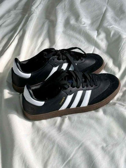 Adida women samba black white leather suede fixe
