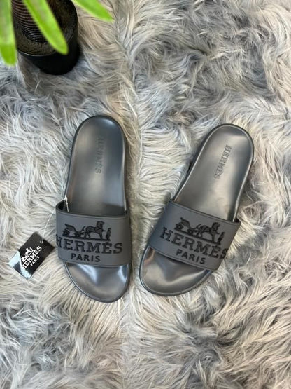 .HERME.S.PARIS LOGO SLIDE GREY