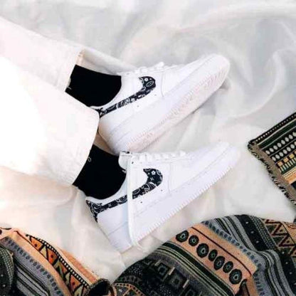 Nikkee Airforce 1 Paisley White Black