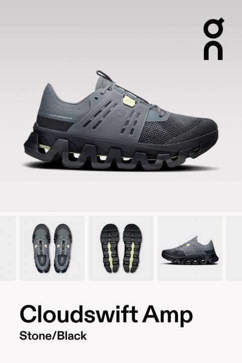 ON cloud RUNNING CLOUDSWIFT AMP STONEBLACK