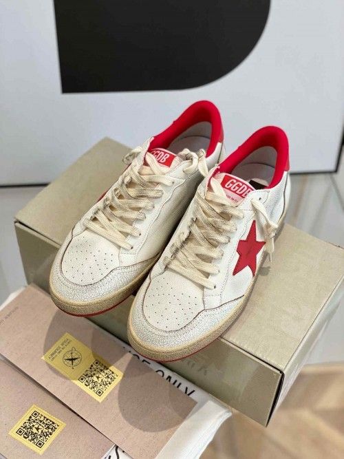 Golden Goose Ball-Star Low White Red