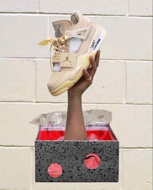 AIR JORDAN RETRO 4 SAIL OFF-WHITE SEMI UA