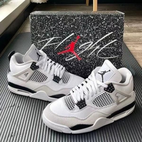Air Jordan Retro 4 Military Black For Mens Semi UA