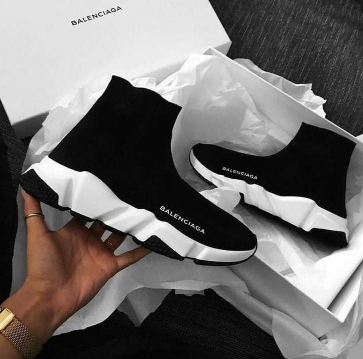 BALENCIAGA__ SPEED TRAINER Black white 477