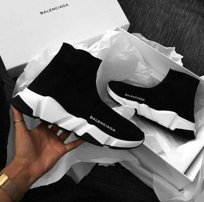 BALENCIAGA__ SPEED TRAINER Black white 477