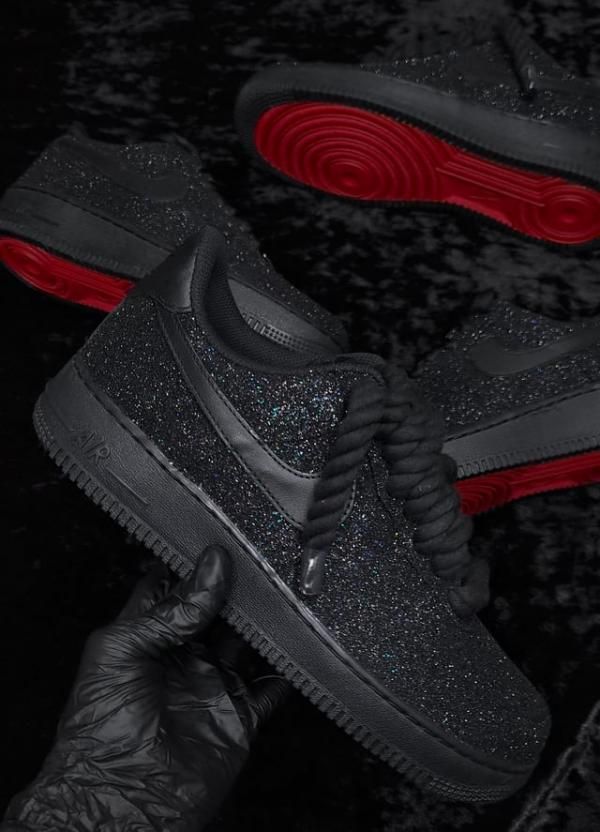 NIK AIRFORCE 1 ALL BLACK GLITTER