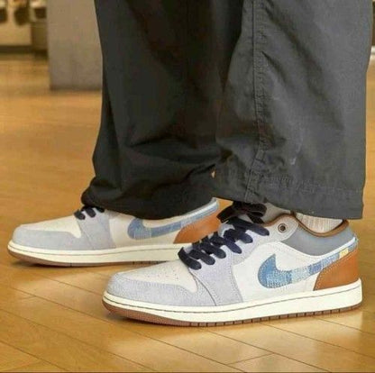 Air Jordan 1 Low SE Phantom Repaired Denim Swoosh