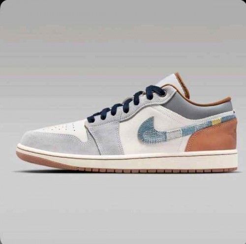 Air Jordan 1 Low SE Phantom Repaired Denim Swoosh