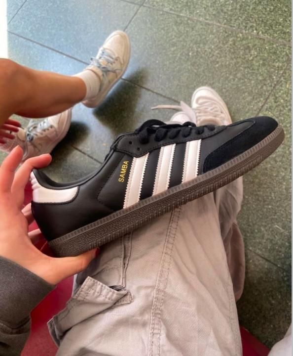Adid Samba black white leather suede fixs