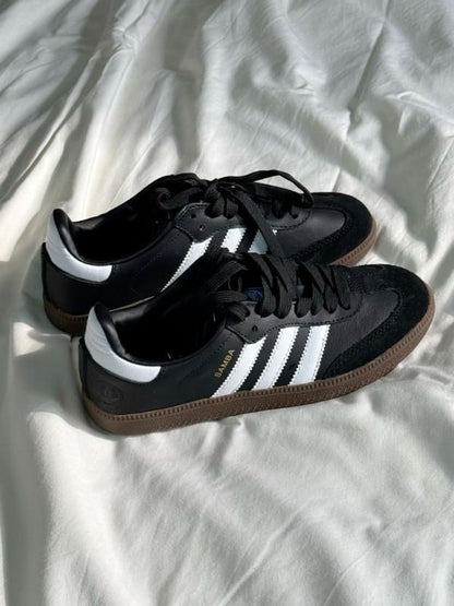 Adid Samba black white leather suede fixs