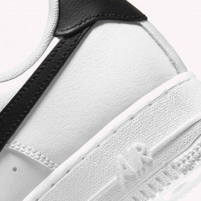 Nikee Air Force 1 Low 07 Essential White Black Gold Mini Swoosh