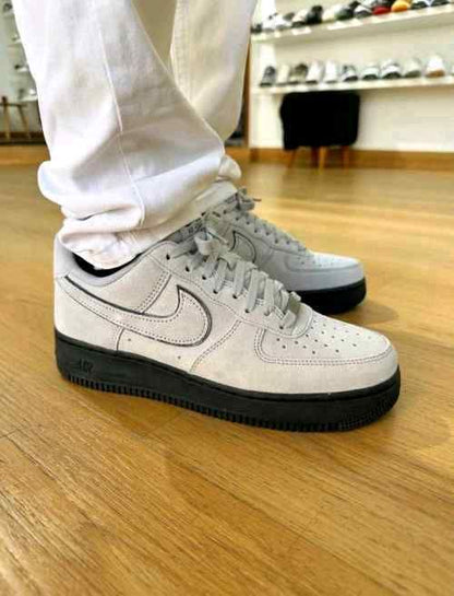 Nikee AIR FORCE SUEDE BLACK GREY FOR MEN
